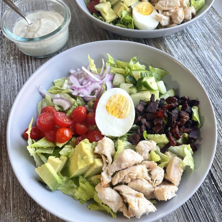 Chicken Cobb Salad (with Dairy Free Ranch Dressing)