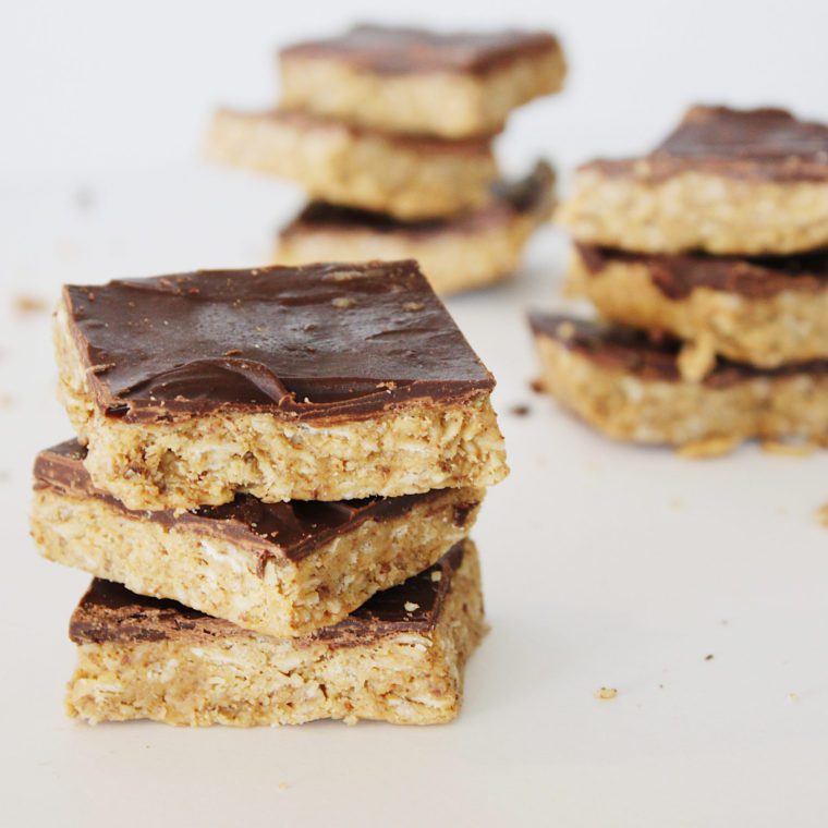 Chocolate Peanut Butter Squares (No Bake)